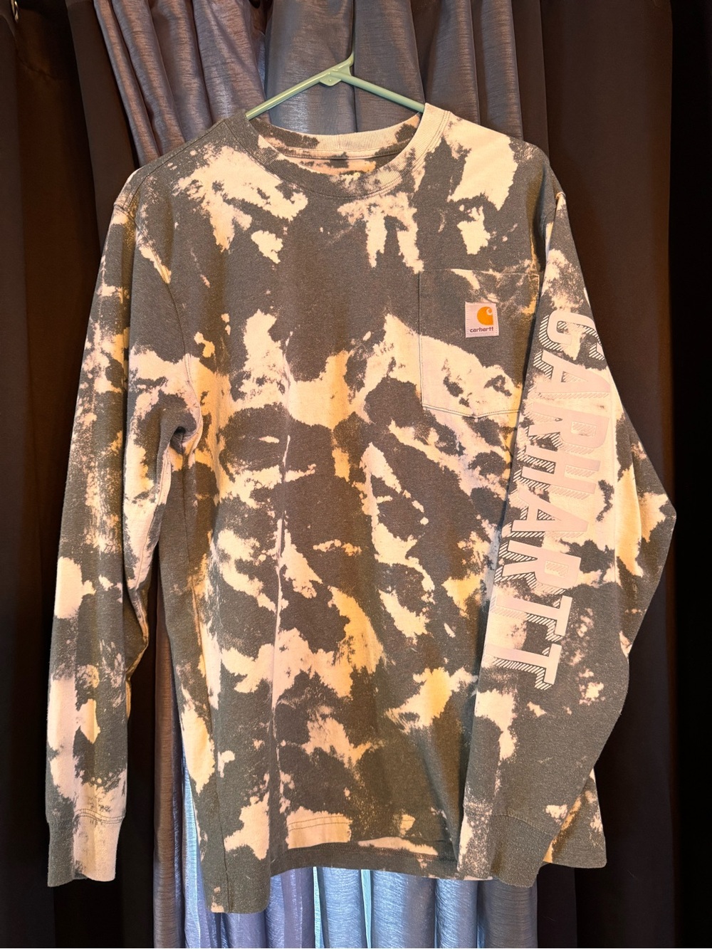Carhartt Men's Tie-Dye Long Sleeve Sweater - Gray & White